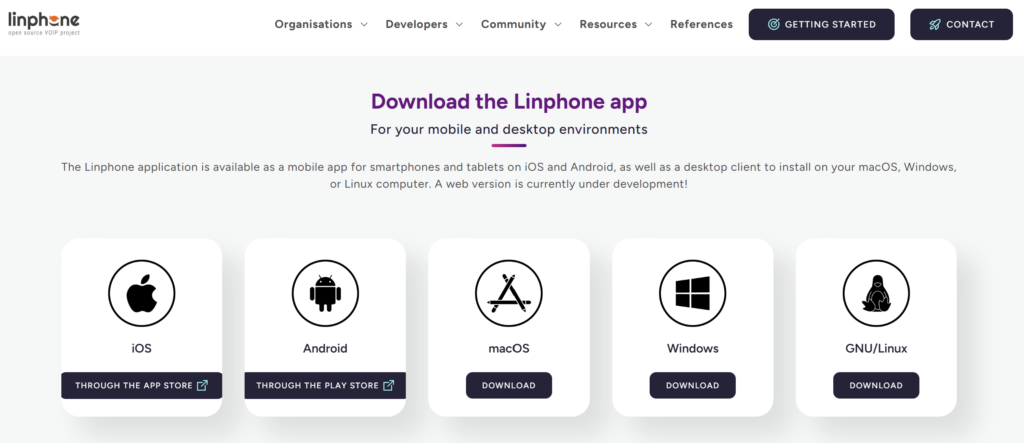 Download the Linphone app
