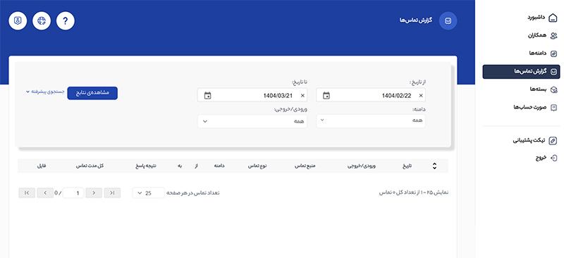گزارش تماس